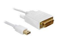 Delock 82918 DisplayPort-kabel Aansluitkabel Mini DisplayPort-stekker, DVI-D 24+1-polige stekker 2 m Wit Vergulde steekcontacten - thumbnail