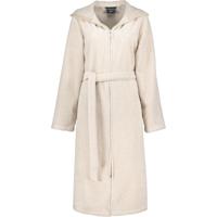 Cawö Cawö Badjas met capuchon en rits 6432 natur 46 - thumbnail