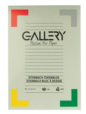 Gallery Steinbach tekenpapier, 200 g, ft 21 x 29,7 cm, A4, gekorreld, blok van 20 vel