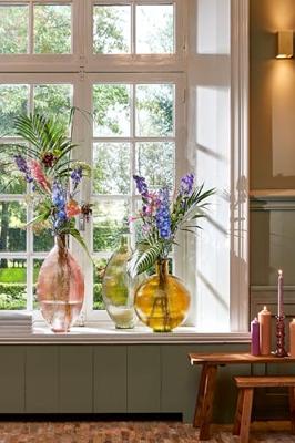 Mica Decorations Firenza Fles Vaas - H59 x Ø29 cm - Lichtbruin