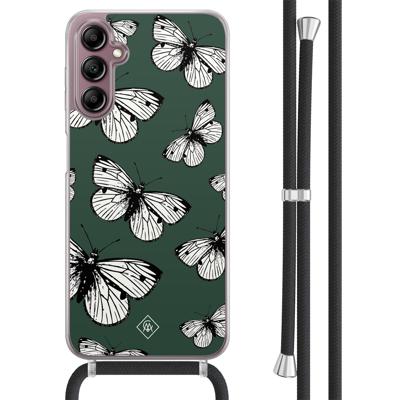 Samsung Galaxy A14 hoesje met koord - Vlinders Samsung Galaxy A14 hoesje met koord - Vlinders