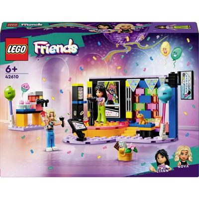 LEGO 42610 Friends Karaoke, muzikaal speelgoed met poppen en figuren van Liann en Nova en een gekko.