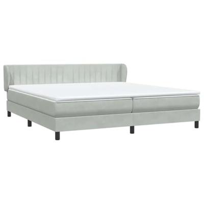 Boxspringbed met matrassen 180x220 cm fluweel lichtgrijs