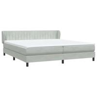 Boxspringbed met matrassen 180x220 cm fluweel lichtgrijs - thumbnail