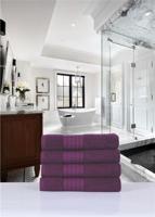 Good Morning Handdoeken set van 4 "Uni" - Bordeaux - (50x100 cm) - Katoen - thumbnail