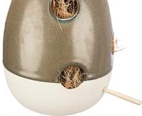 TRIXIE NESTELHULP HANGEND KERAMIEK CREME / BOSGROEN 12X12X16 CM - thumbnail