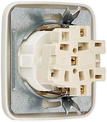 Busch-Jaeger combinatie wandcontactdoos 1-voudig met randaarde en wisselschakelaar inbouw wit