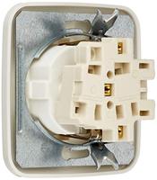 Busch-Jaeger combinatie wandcontactdoos 1-voudig met randaarde en wisselschakelaar inbouw wit - thumbnail