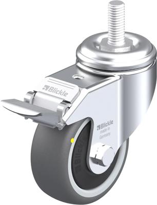 Blickle LKRA-PATH 80KF-FI-ELS-GS12 Zwenkwiel met rem Wieldiameter: 80 mm Draagvermogen (max.): 100 kg 1 stuk(s)