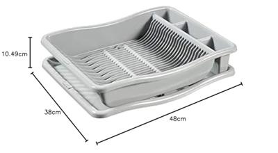 Curver afdruiprek op plateau 48x38x10.5 cm lichtgrijs