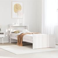 Bedframe met hoofdeinde zonder matras 90x190 cm wit - thumbnail