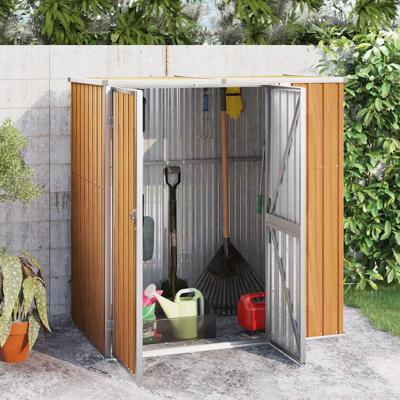 VidaXL Tuinschuur 161x89x161 cm gegalvaniseerd staal bruin VidaXL Tuinschuur 161x89x161 cm gegalvaniseerd staal bruin