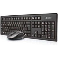 A4Tech 7100N desktop toetsenbord Inclusief muis RF Draadloos QWERTY Engels Zwart - thumbnail
