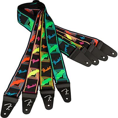 Fender Neon Monogrammed Strap gitaarband groen/blauw - thumbnail