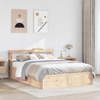 Bedframe met hoofdbord massief grenenhout 120x190 cm - thumbnail