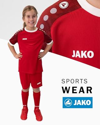 JAKO 4224K Shirt Iconic Km Kids - Sportrood/Wijnrood - 128