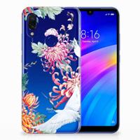Xiaomi Redmi 7 TPU Hoesje Bird Flowers - thumbnail