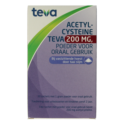 Teva Acetylcysteine 200mg poeder 30 Sachets