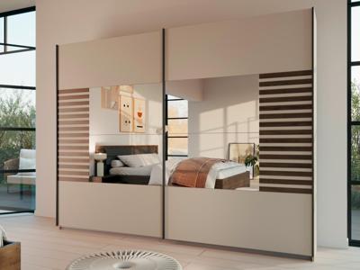 Kledingkast BALOTI 2 schuifdeuren 271 cm atlantische eik/beige met spiegel Kledingkast BALOTI 2 schuifdeuren 271 cm atlantische eik/beige met spiegel