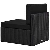 2-delige Loungeset poly rattan zwart - thumbnail