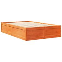 Bed met boekenkast zonder matras grenenhout wasbruin 120x190 cm - thumbnail