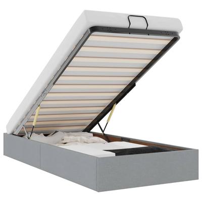 Bedframe zonder matras 90x200 cm stof lichtgrijs - thumbnail