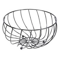 Cosy & Trendy Fruitmand - metaal - zwart - rond - 27 x 14 cm - thumbnail