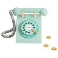 Classic World world houten retro telefoon turquoise - thumbnail