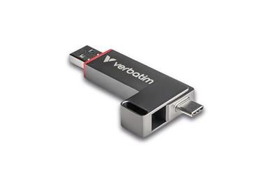 Verbatim Dual QuickStick USB-stick Retail 128 GB Zilver 32040 USB-C 3.2 Gen 1, USB-A 3.2 Gen 1