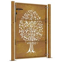 VidaXL Poort 105x130 cm boomontwerp cortenstaal - thumbnail