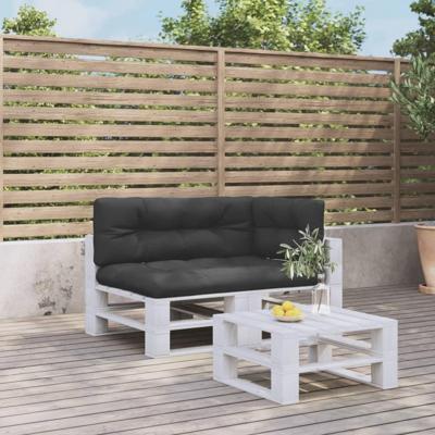 Palletkussens 3 st stof zwart