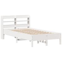 Bedframe zonder matras massief grenenhout wit 140x200 cm - thumbnail