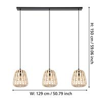 Stars of Light Rotan eetkamer lampMontezuelo 129cm - 390153 - thumbnail