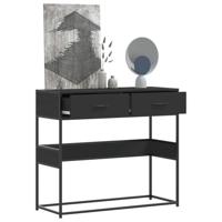 Wandtafel 90x35x80 cm bewerkt hout zwart - thumbnail