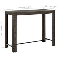 Tuinbartafel 140,5x60,5x110,5 cm poly rattan bruin - thumbnail