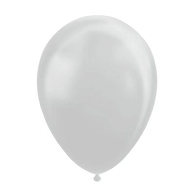 Globos Ballonnen metallic zilver 30cm, 10st.