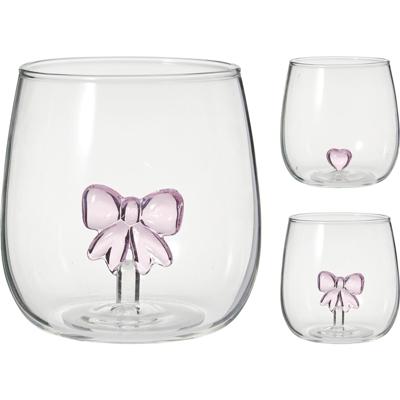 Home & Styling Drinkglas met decoratie strik/hart