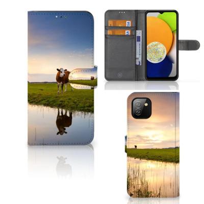 Samsung Galaxy A03 | Telefoonhoesje | Met pasjeshouder | Koe