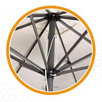 Parasol Aktive 270 x 261 x 270 cm Staal Aluminium Crème - thumbnail