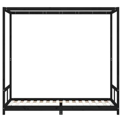 Kinderbedframe 80x200 cm massief grenenhout zwart