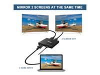 Equip 332715 ultra slim 2-port hdmi splitter, 3840 x 2160p, 4k ultra hd, power-by-usb, black - thumbnail