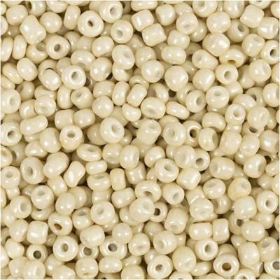 Creativ Company Rocailles, d 3 mm, afm 8/0, gatgrootte 0,6-1,0 mm, off white, 25 gr/ 1 doos