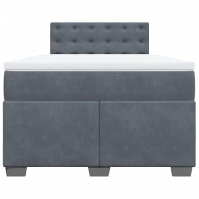 Boxspring met matras fluweel donkergrijs 120x190 cm