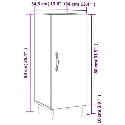 Dressoir 34,5x34x90 cm bewerkt hout bruineikenkleurig