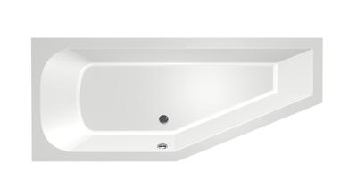 Xenz Lagoon compact ligbad - 170x75cm - met overloop - zonder afvoer - Hoekopstelling links - Acryl Wit 6982-01