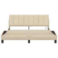 Bedframe zonder matras "Hanko" stof crèmekleurig 160x200 cm - thumbnail