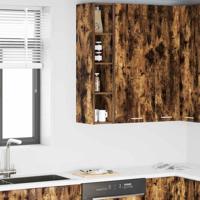 Hangkast Riga Gerookt eiken 20 x 29,5 x 100 cm Bewerkt hout - thumbnail