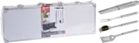 BARBECUEGEREEDSCHAPSET RVS 4 DLG, IN ALUMINIUM KOFFER 46X16X8CM - thumbnail