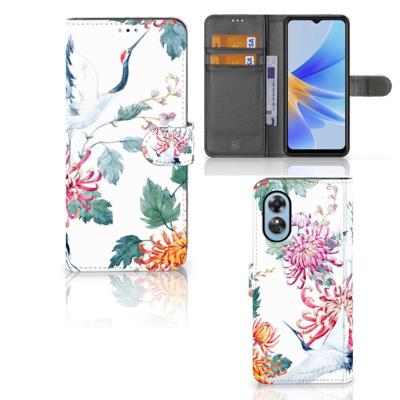 OPPO A17 | Telefoonhoesje | Met pasjeshouder | Bird Flowers OPPO A17 | Telefoonhoesje | Met pasjeshouder | Bird Flowers