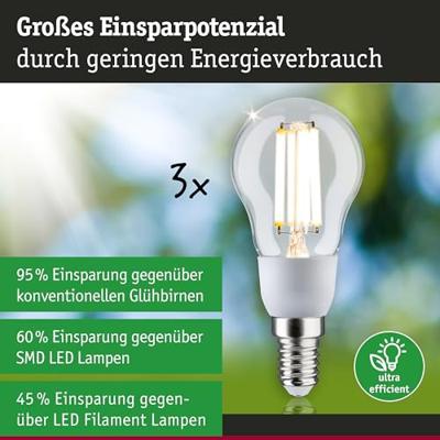 Paulmann 29134 LED-lamp Energielabel A (A - G) E14 2.5 W Warmwit (Ø x h) 45 mm x 100 mm 3 stuk(s)